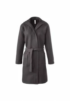 Am billigsten 🤩 TAUBERT Damen Piquée Bademantel Mit Kapuze Länge 100cm Anthra ✔️