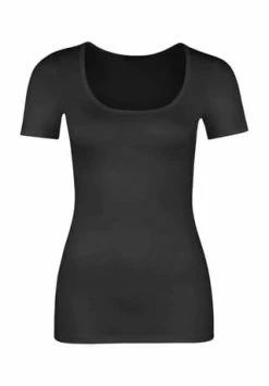 Großhandel 🎁 HANRO Unterhemd, Baumwolle, Rundhalsausschnitt, Für Damen 0019/ BLACK 👏