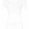 Billig 👍 HANRO Unterhemd, Baumwolle, Rundhalsausschnitt, Für Damen 0101/ WHITE ⌛