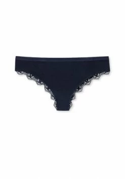 Angebote 👏 SCHIESSER Damen Slip - Brazil-Slip, Modal And Lace, Jersey Mit Spitze, Einfarbig Blau 🤩