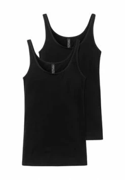 Billig ⌛ SCHIESSER Cotton Essentials Unterhemd, 2er-Pack, Für Damen C0 000 SCHWARZ 😉