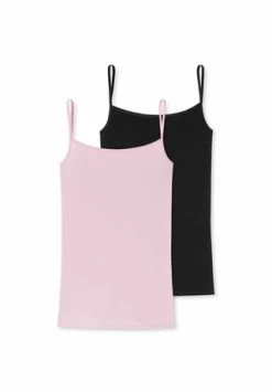 SCHIESSER SHOP 9 Bestpreis ✨ SCHIESSER Spaghettitop 2er Pack 95/5 Organic Cotton Rosa/ Schwarz 🎁