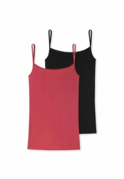 SCHIESSER SHOP 7 Bestpreis 👏 SCHIESSER Spaghettitop 2er Pack 95/5 Organic Cotton Rot/ Schwarz 🎉
