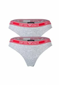 Angebote 🤩 EMPORIO ARMANI Damen Brazilian Briefs, 2er Pack - Slips, Stretch Cotton, Einfarbig Grau 🤩