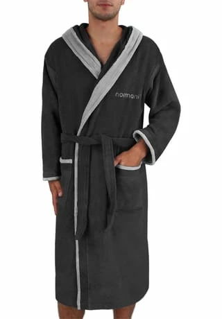 Budget 👍 Normani® Unisex Baumwoll-Bademantel Rob Schwarz/ Grau 🌟 8 Budget 👍 Normani® Unisex Baumwoll-Bademantel Rob Schwarz/ Grau 🌟 – Bild 7