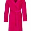Blitzangebot 🔔 VOSSEN® Bademantel Unisex Kurzmantel Mit Kapuze Texas Cranberry - 377 Rosa ⭐