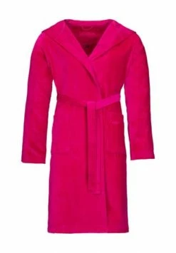 Blitzangebot 🔔 VOSSEN® Bademantel Unisex Kurzmantel Mit Kapuze Texas Cranberry - 377 Rosa ⭐
