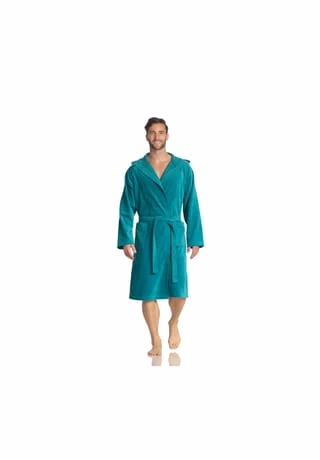 Neu ⌛ VOSSEN® Bademantel Unisex Kurzmantel Mit Kapuze Texas Lagoon - 589 Blau ???? 3 Neu ⌛ VOSSEN® Bademantel Unisex Kurzmantel Mit Kapuze Texas Lagoon - 589 Blau ????