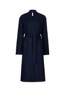 Auslauf ❤️ TAUBERT Bademantel Kimono Soft Piqué - 120 Cm Lang Thalasso Navy 😉
