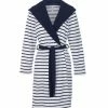 Angebote ✨ TAUBERT Damen Kurz-Bademantel Mit Kapuze Aus Feinfrottier, Länge 100cm Yacht Navy-White 🛒