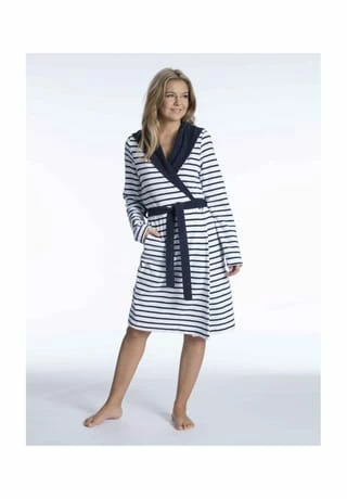 Angebote ✨ TAUBERT Damen Kurz-Bademantel Mit Kapuze Aus Feinfrottier, Länge 100cm Yacht Navy-White 🛒 4 Angebote ✨ TAUBERT Damen Kurz-Bademantel Mit Kapuze Aus Feinfrottier, Länge 100cm Yacht Navy-White 🛒 – Bild 2