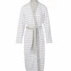 Bester Verkauf 🤩 TAUBERT Damen Kimono Aus Feinfrottier, Länge 120cm Yacht Grey-White 👏