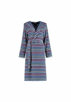 Billig ???? Cawö Bademantel Damen Kapuze Streifen 3344 Blau-multicolor - 12 Bunt ❤️
