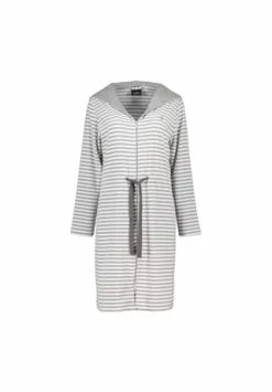 Angebote 😉 Cawö Bademantel Damen Kurzmantel Mit Kapuze Campus 834 Platin - 76 Grau 😍